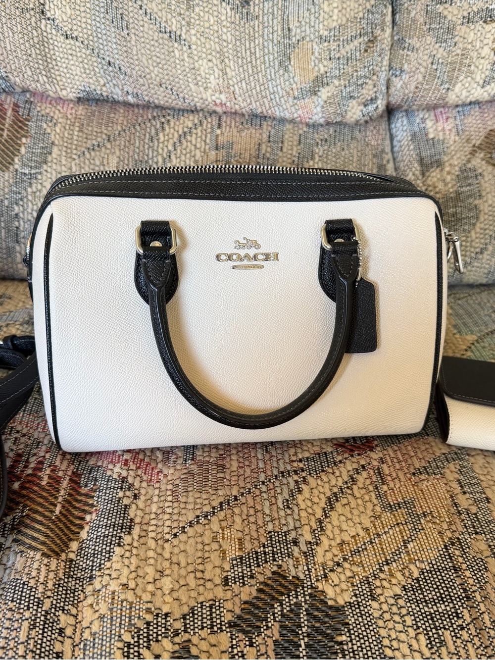 Coach Black and Cream Leather purse, and wallet set
